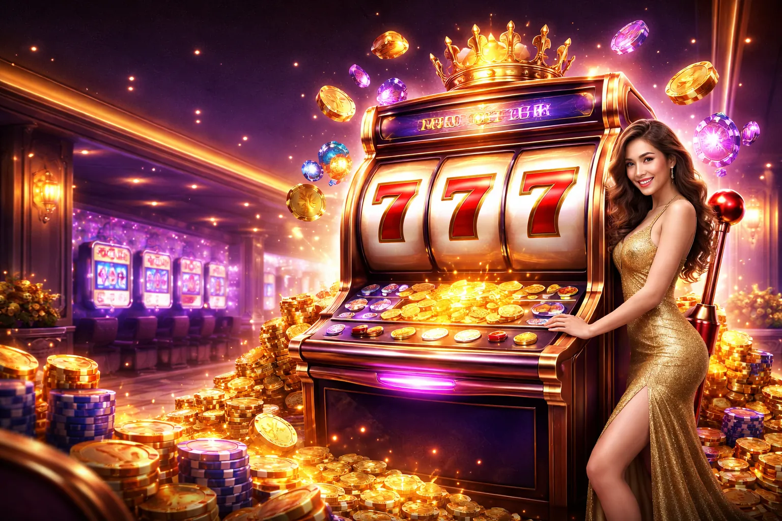 Hình ảnh chính trò chơi Nổ Hũ tại hi8 chính thức với jackpot lớn và hiệu ứng ánh sáng rực rỡ